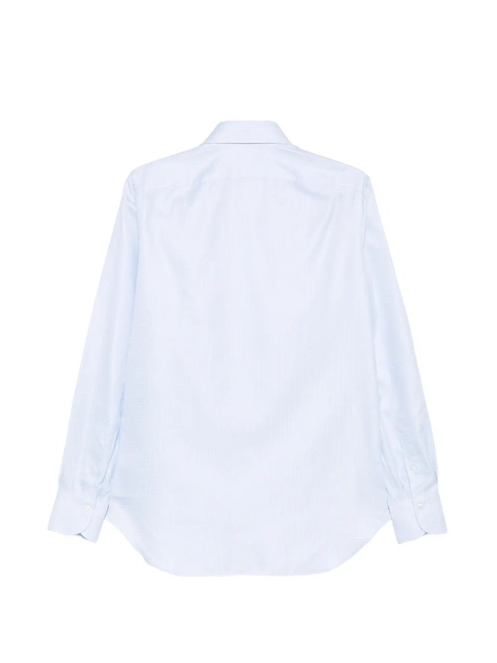 Finamore 1925 Napoli micro-check spread-collar shirt Blauw
