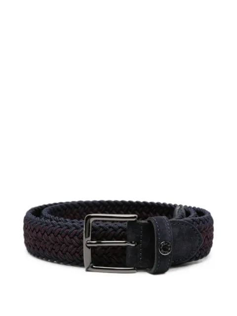 Paul & Shark braided suede-trimmed belt