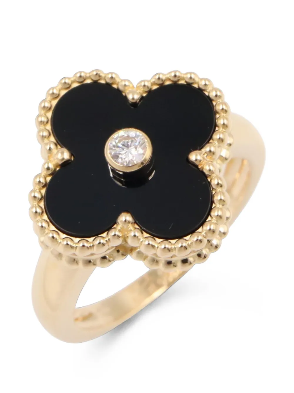 Van Cleef & Arpels Pre-owned 2010s Vintage Alhambra Diamond Ring in Gold, view 3