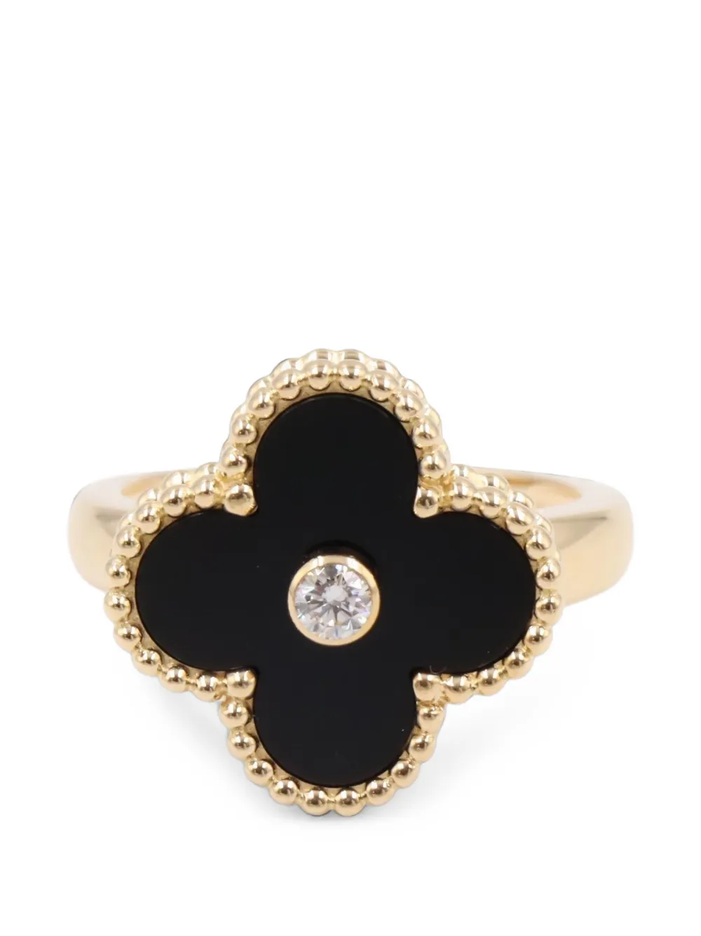 Van Cleef & Arpels Pre-owned 2010s Vintage Alhambra Diamond Ring in Gold