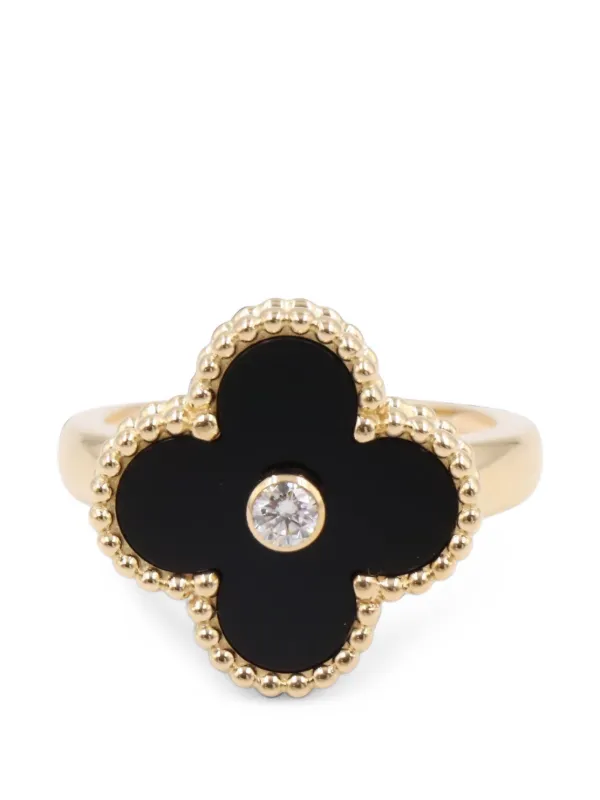 Van Cleef & Arpels Pre-owned 2010s Vintage Alhambra Diamond Ring in Gold