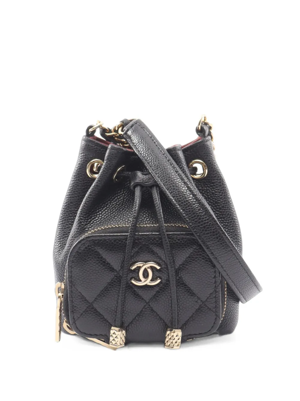 CHANEL Pre-Owned 2021s matelassé-design bucket bag - Nero