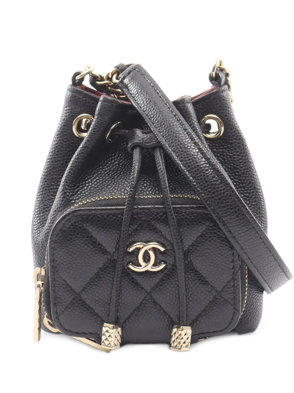 CHANEL Pre-Owned 2021s matelassé-design bucket bag - Schwarz