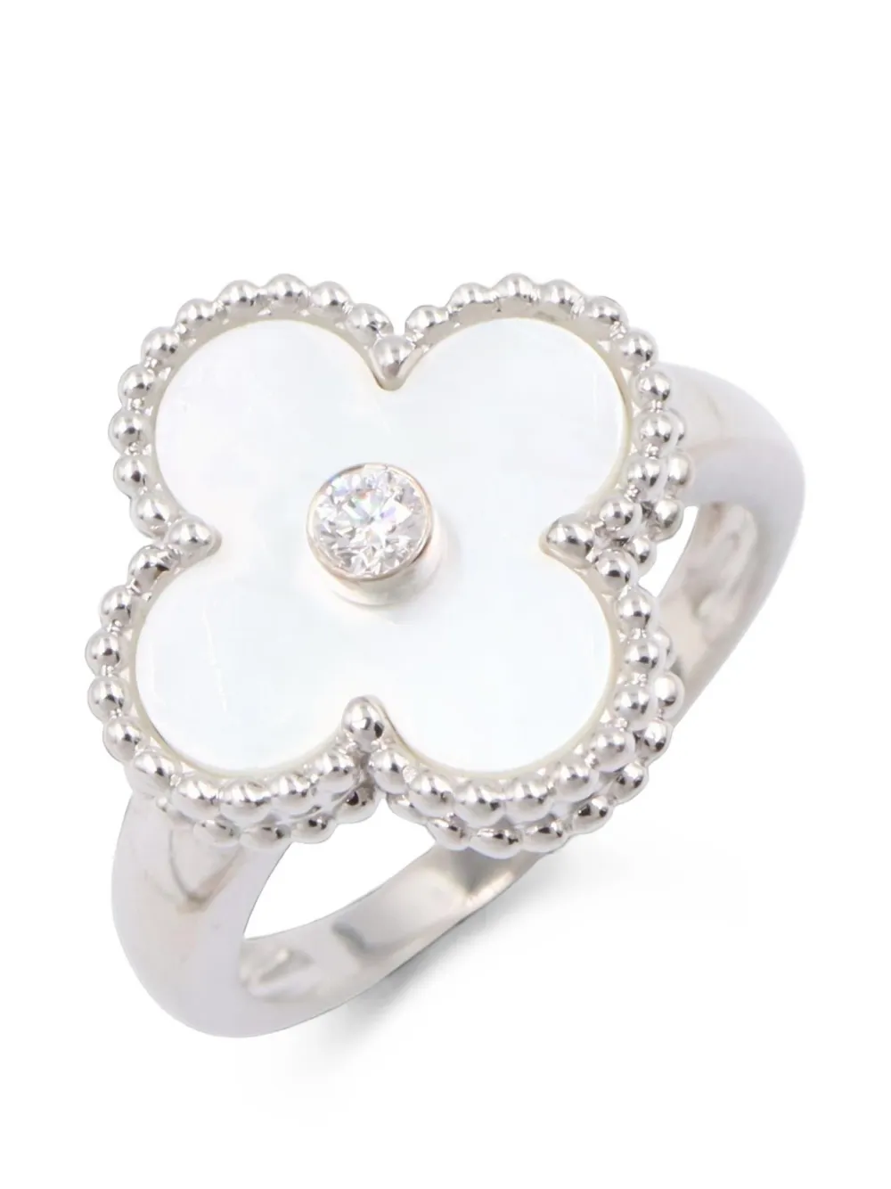 Van Cleef & Arpels Pre-owned 2010s Alhambra Mother-of-pearl Ring in Silver