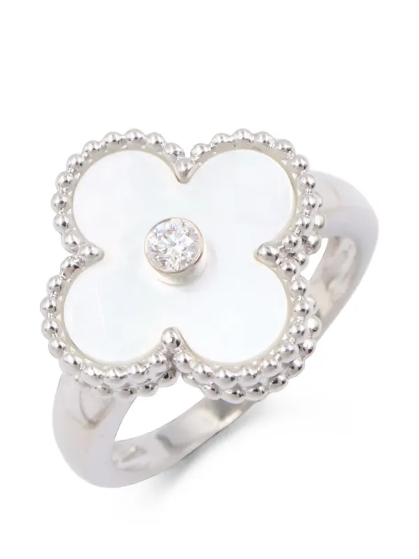 Van Cleef & Arpels Pre-owned 2010s Alhambra Mother-of-pearl Ring in Silver