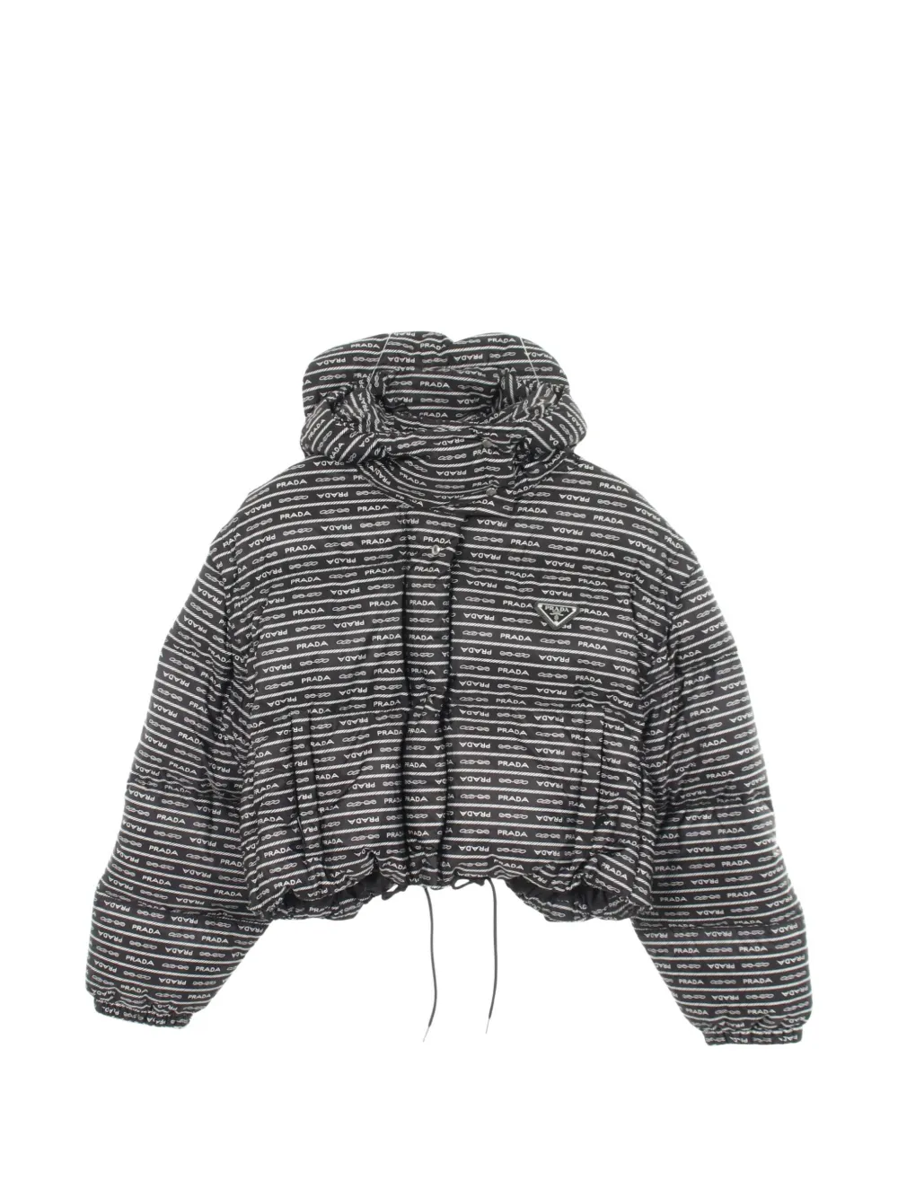 Prada Pre-Owned 2010s Re-Nylon logo-pattern jacket - Nero