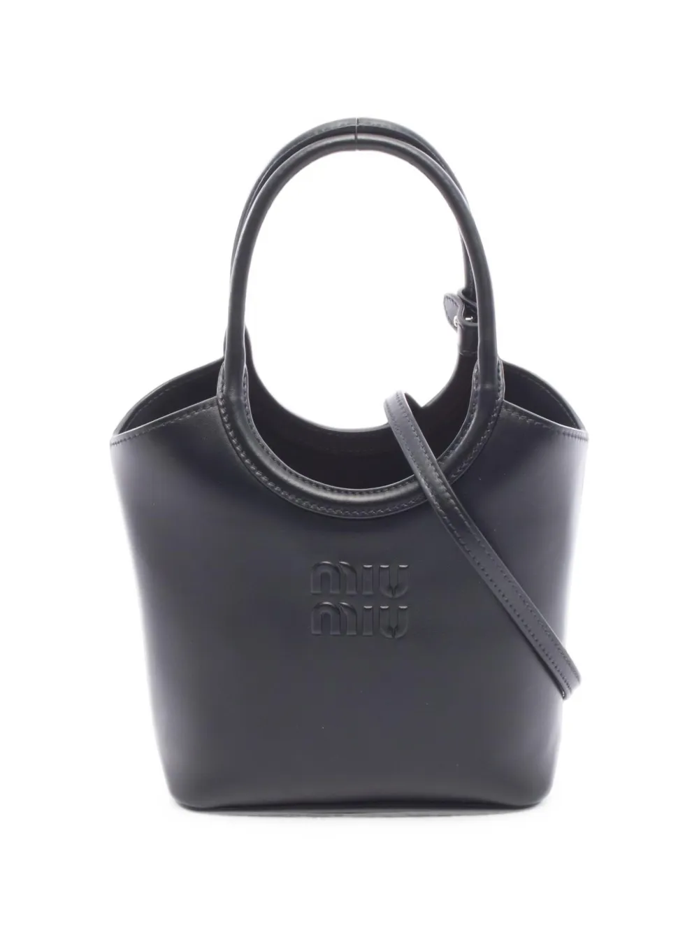 Miu Miu Pre-Owned sac à main Ivy à logo embossé (années 2020) - Noir Miu Miu Pre-Owned sac à main Ivy à logo embossé (années 2020) - Noir