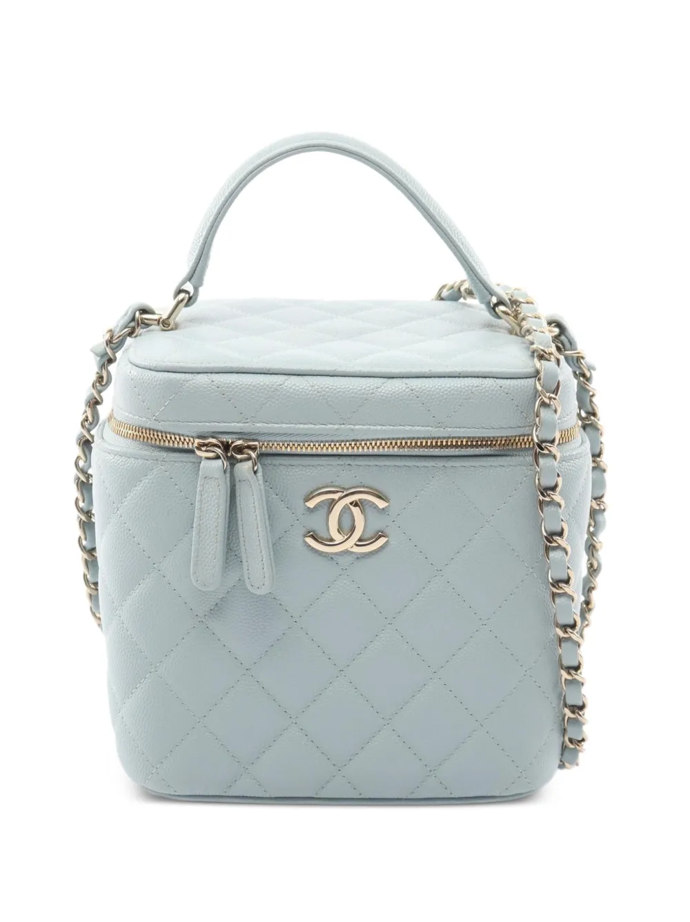 CHANEL Pre-Owned logo-plaque tote bag - Blau