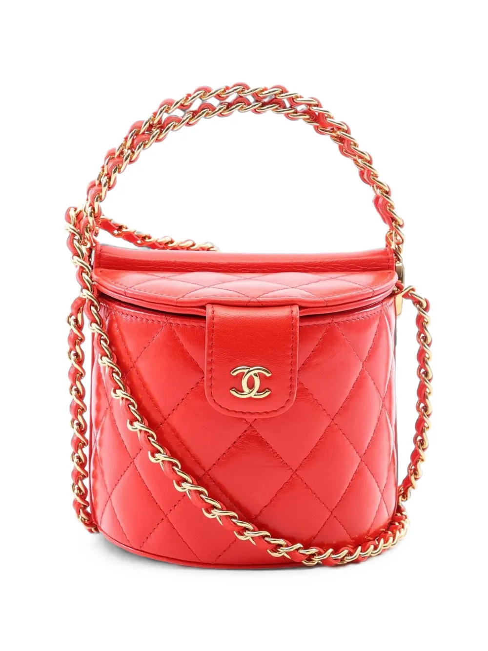 CHANEL Pre-Owned 2021 diamond-quilting Vanity shoulder bag - Rosso