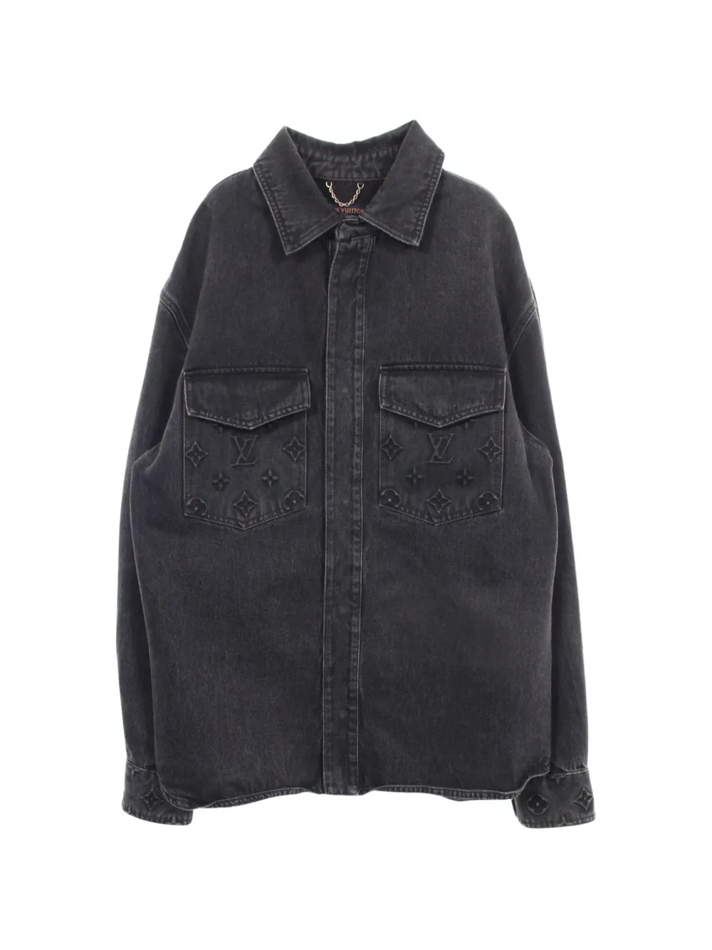 Louis Vuitton Pre-Owned 2010s Monogram embossed denim jacket - Grau