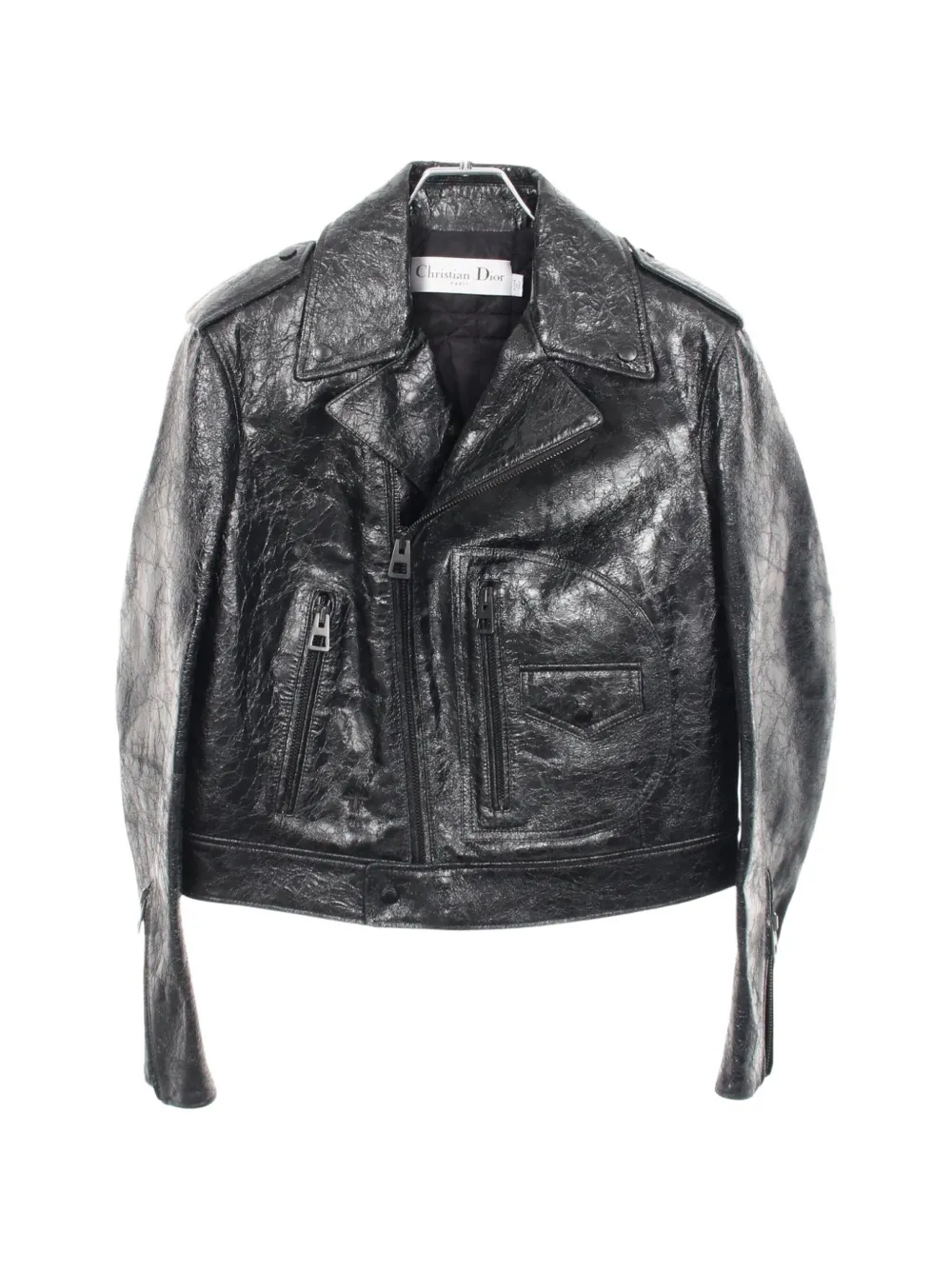 Christian Dior Pre-Owned veste en cuir Eiffel Tower (années 2010) - Noir Christian Dior Pre-Owned veste en cuir Eiffel Tower (années 2010) - Noir