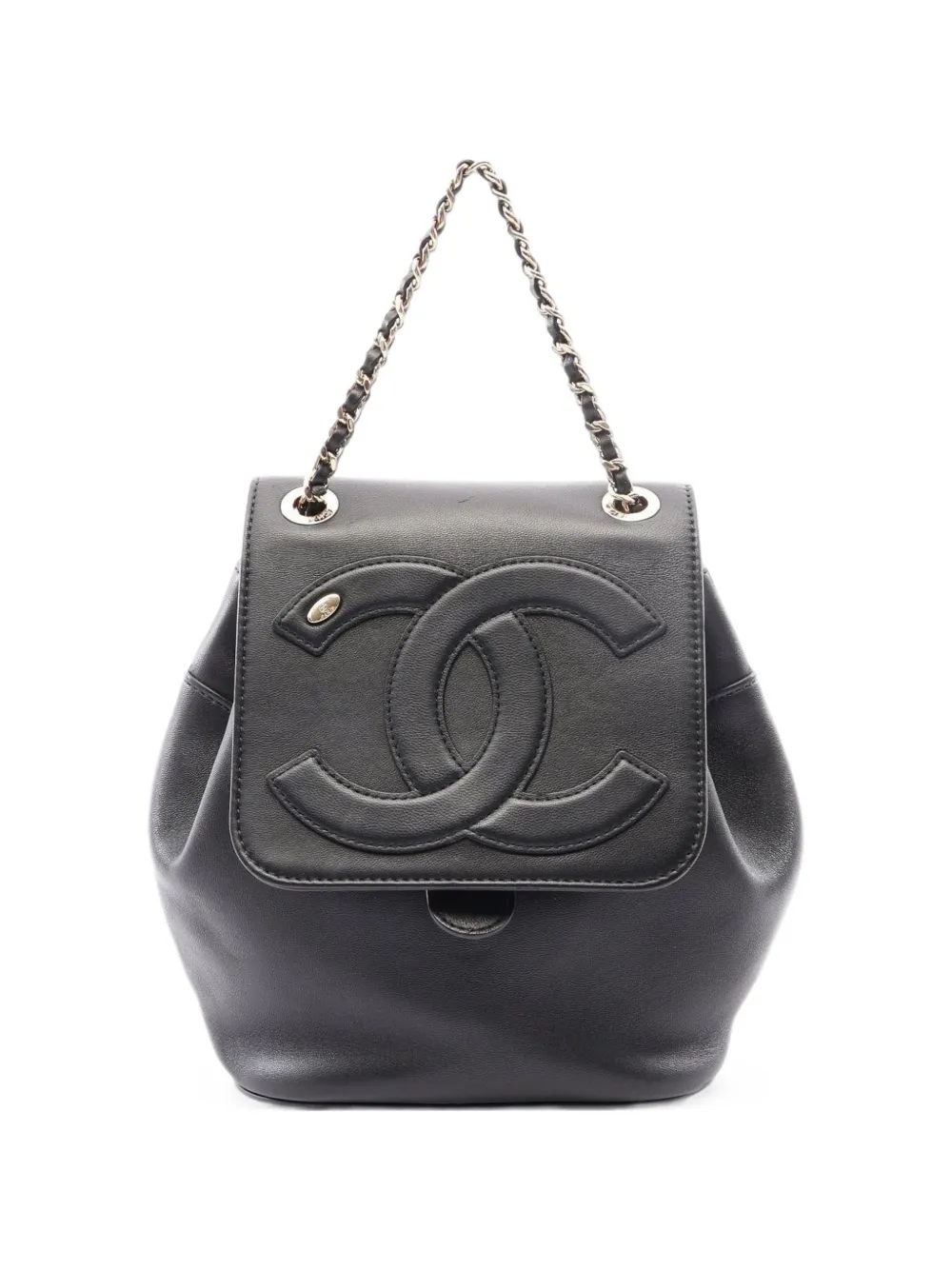 CHANEL Pre-Owned 2019 CC logo chain-link backpack - Nero