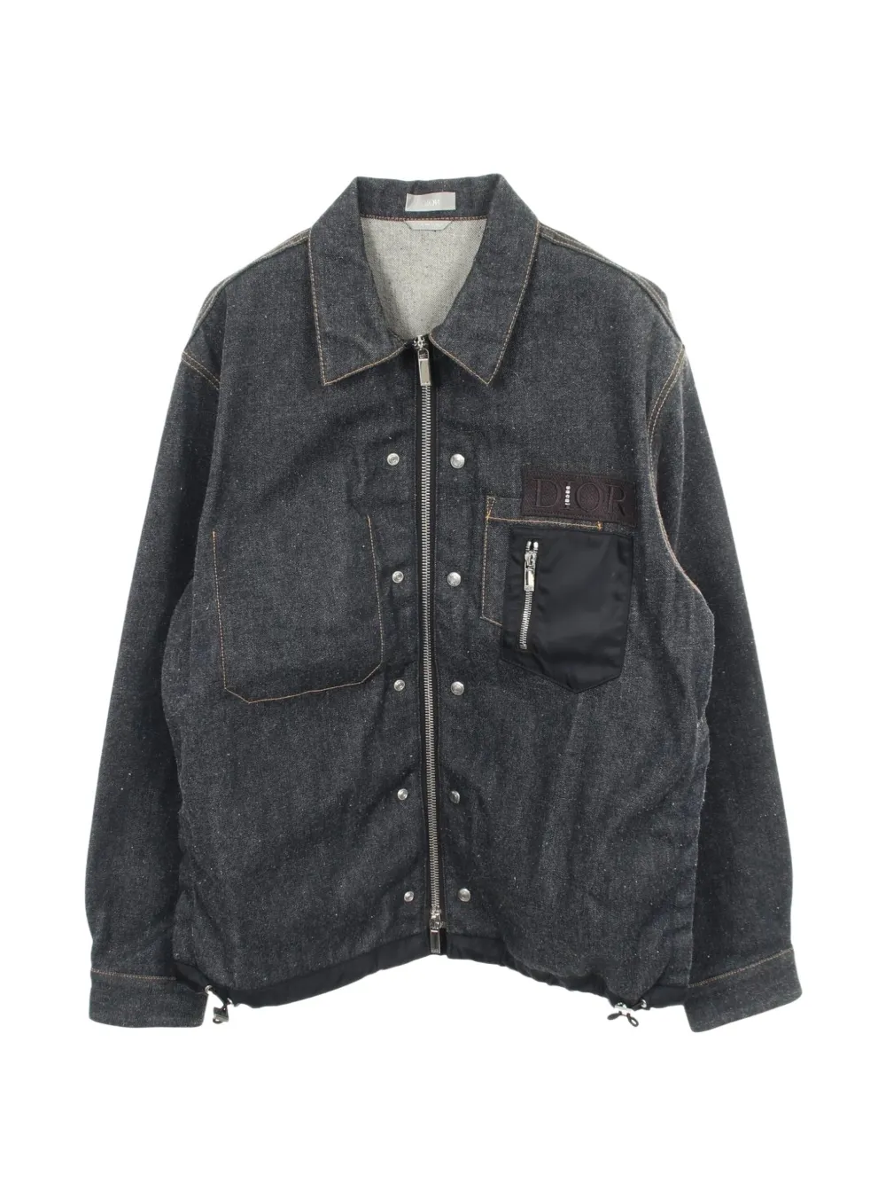 Christian Dior Pre-Owned x Sacai veste en jean à patch logo (années 2010) - Bleu Christian Dior Pre-Owned x Sacai veste en jean à patch logo (années 2010) - Bleu