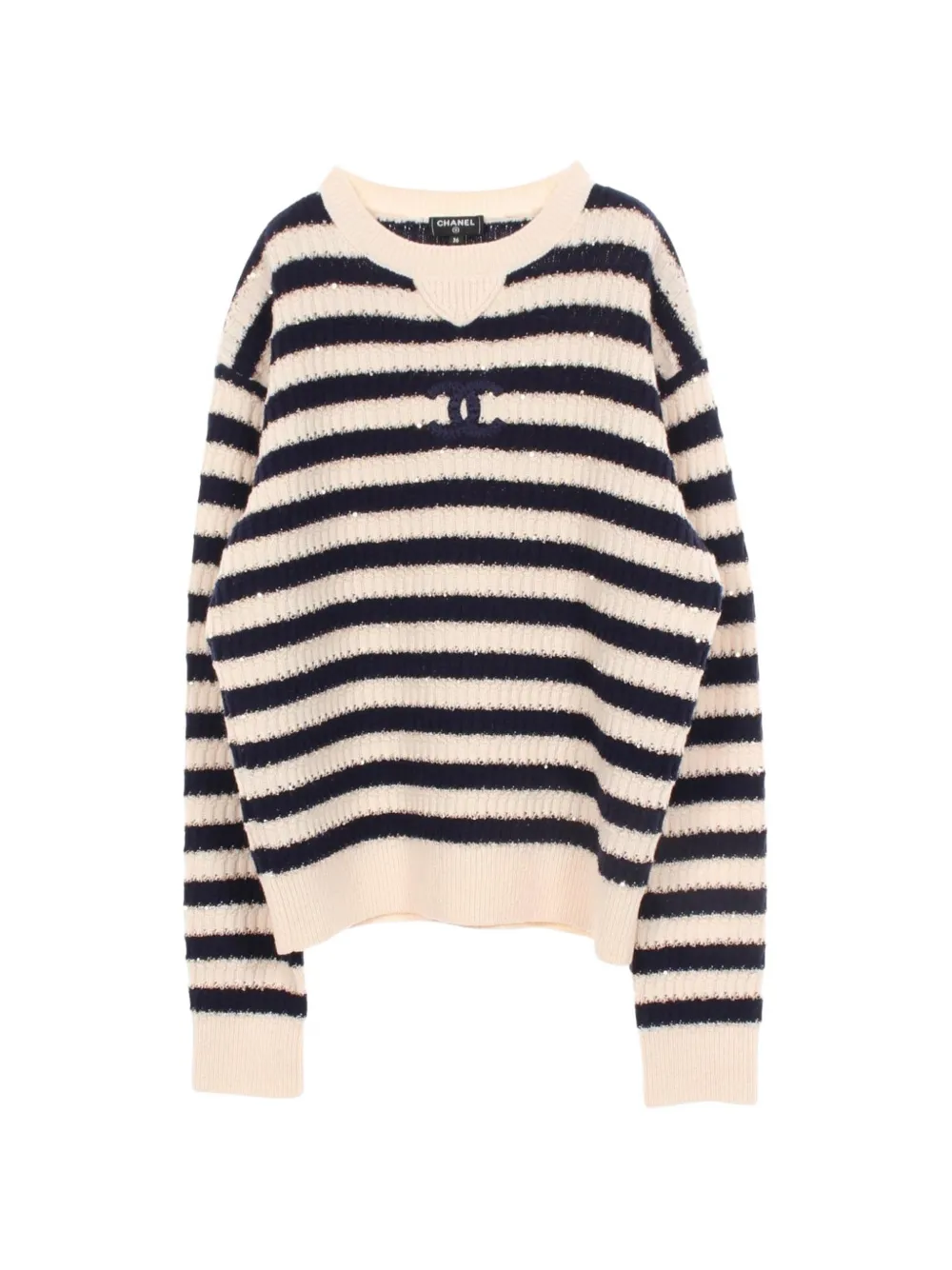 CHANEL Pre-Owned 1986-1988 Coco Mark striped sweater - Toni neutri