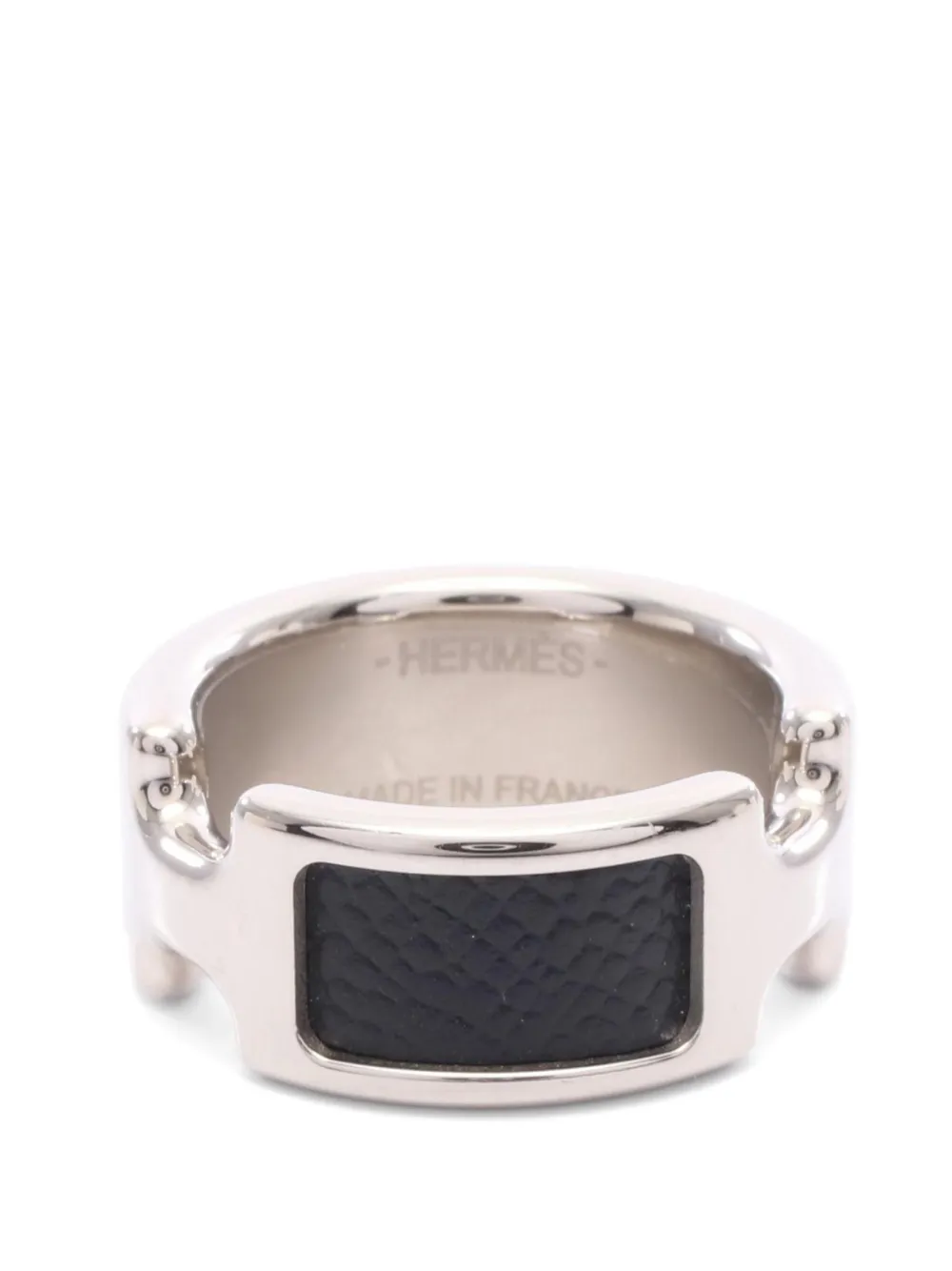 Hermès Pre-Owned 2010s Olympe PM leather-detail ring - Silber