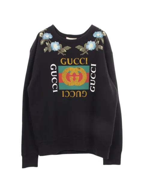 Gucci Pre-Owned 2010s embroidered logo-print sweatshirt