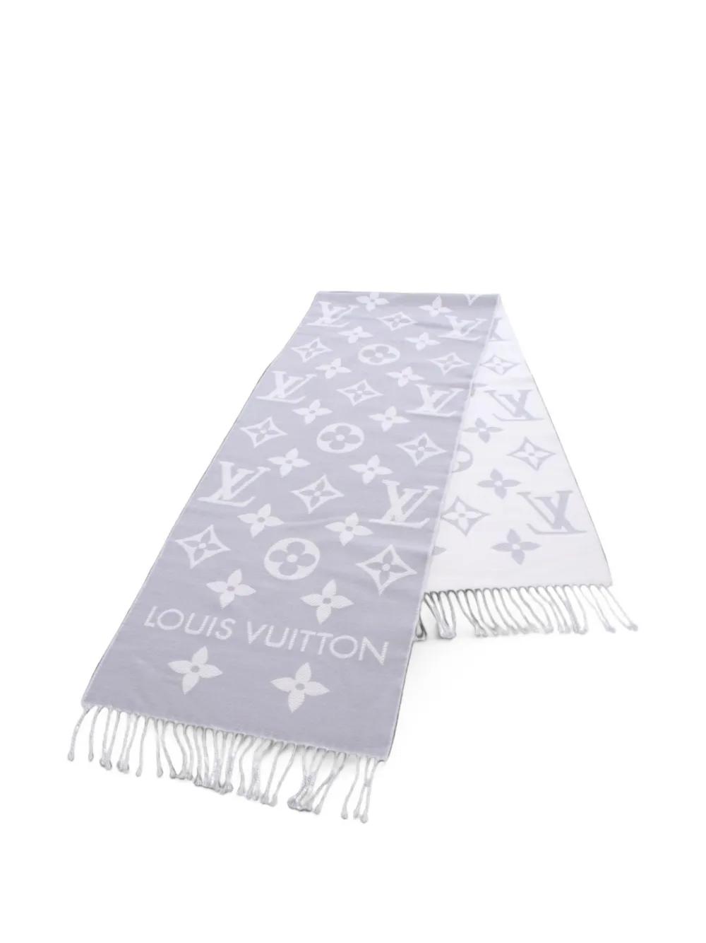 Louis Vuitton Pre-Owned Monogram fringe scarf - Grigio