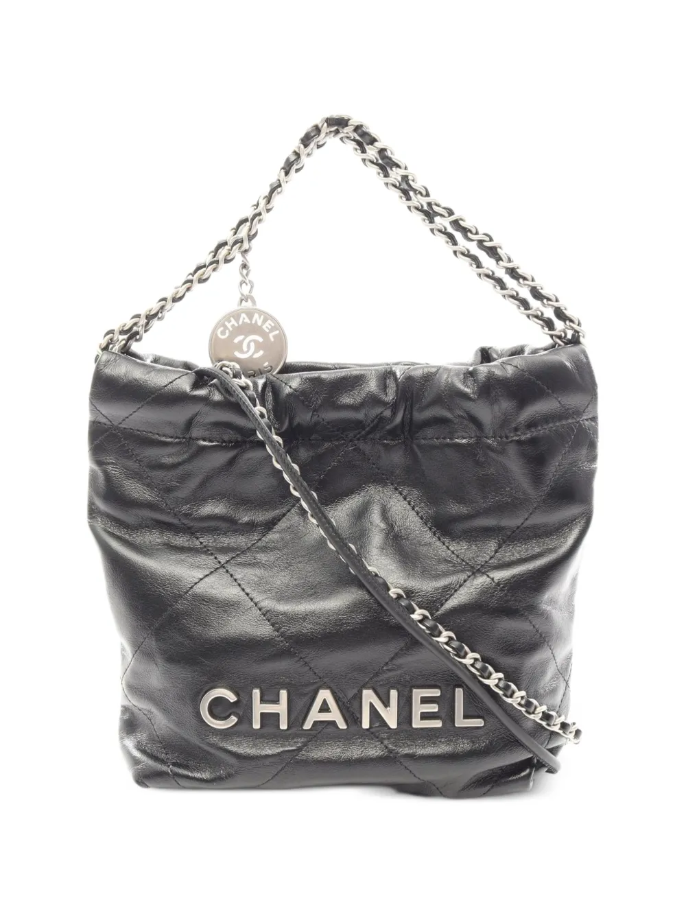 CHANEL Pre-Owned 2021 mini Chanel 22 chain tote bag - Schwarz