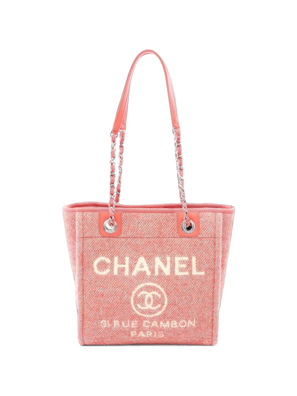 CHANEL Pre-Owned 2021 PM Deauville chain tote bag - Rosa