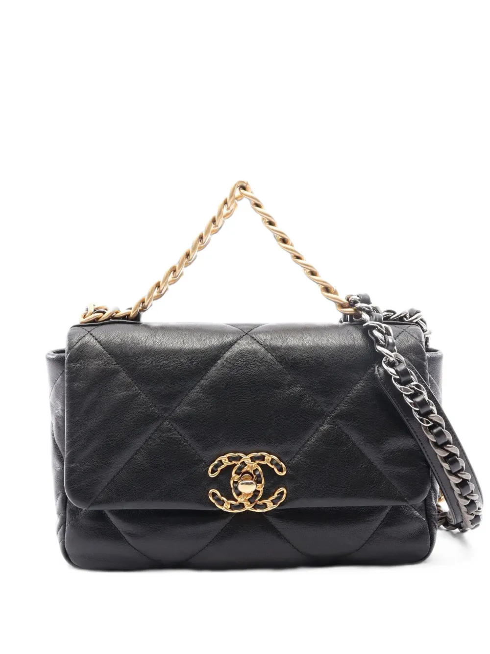CHANEL Pre-Owned 2019 19 Dizeneuf matelassé shoulder bag - Nero