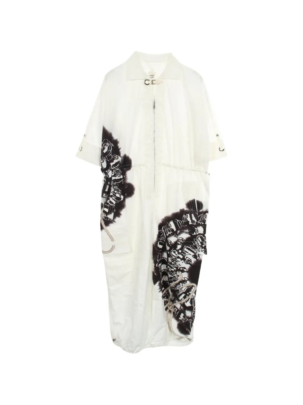 Hermès Pre-Owned 2010s graphic-print jumpsuit - Bianco