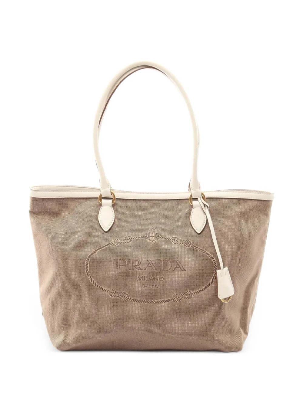 Prada Pre-Owned 2000s Logo Jacquard tote bag - Nude