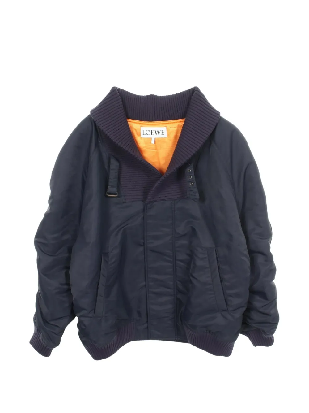 Loewe Pre-Owned veste bomber oversize à patch en cuir (années 2010) - Bleu Loewe Pre-Owned veste bomber oversize à patch en cuir (années 2010) - Bleu