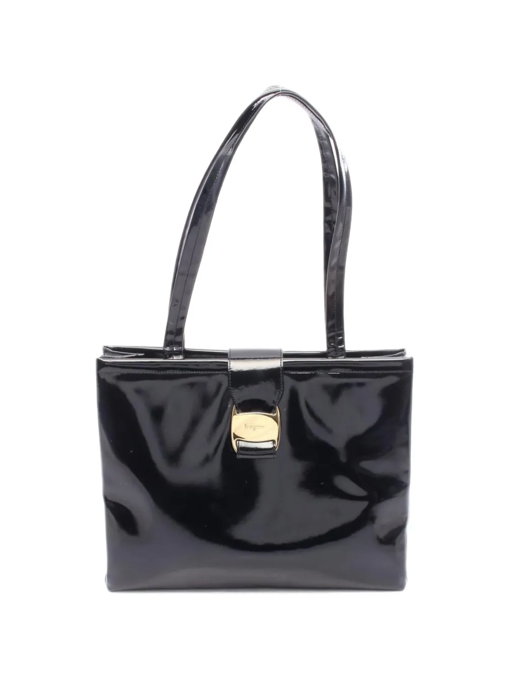 Ferragamo Pre-Owned cabas Vara en cuir verni (2010) - Noir Ferragamo Pre-Owned cabas Vara en cuir verni (2010) - Noir