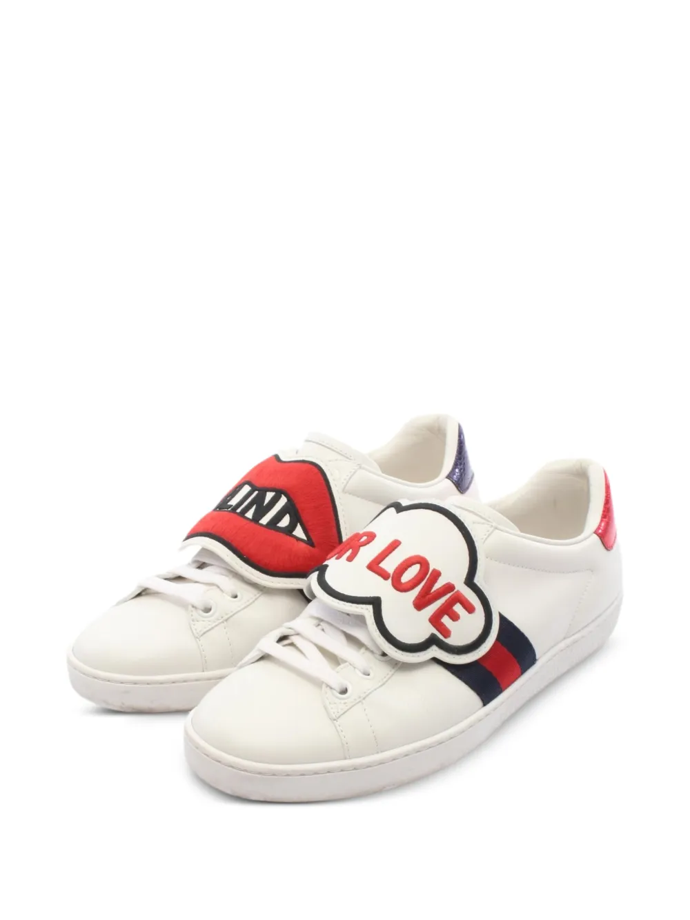 Gucci Pre-Owned 2010s Ace Blind for Love sneakers - Weiß