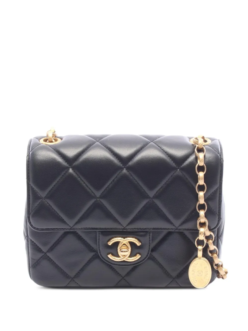 CHANEL Pre-Owned 2021 small Matelassé flap shoulder bag - Black