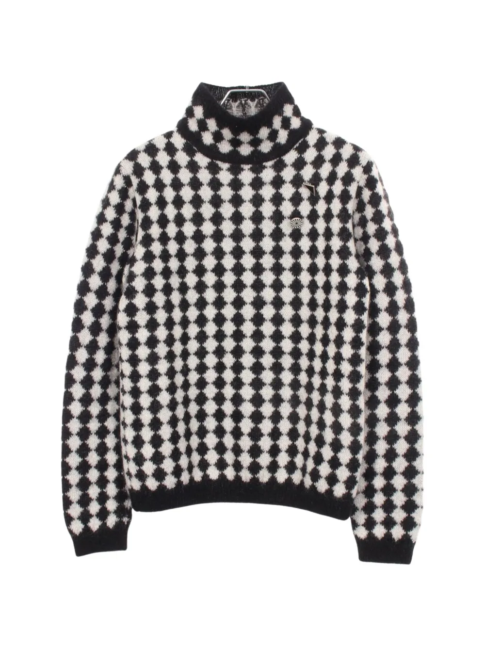 Saint Laurent Pre-Owned pull à motif pied-de-poule et broche (années 2010) - Noir Saint Laurent Pre-Owned pull à motif pied-de-poule et broche (années 2010) - Noir