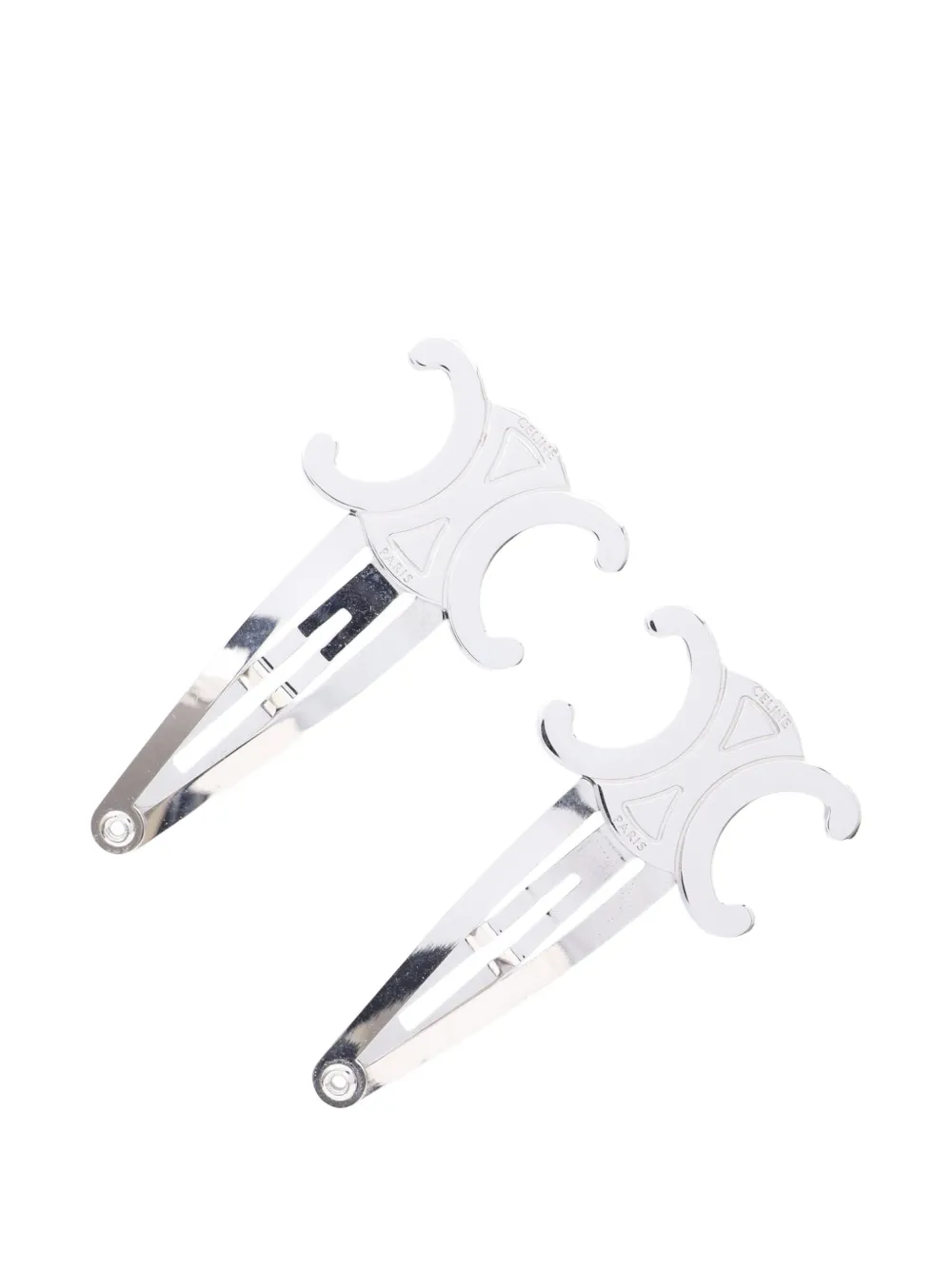 Celine Pre-Owned 2010s Triomphe hair clips - Silber