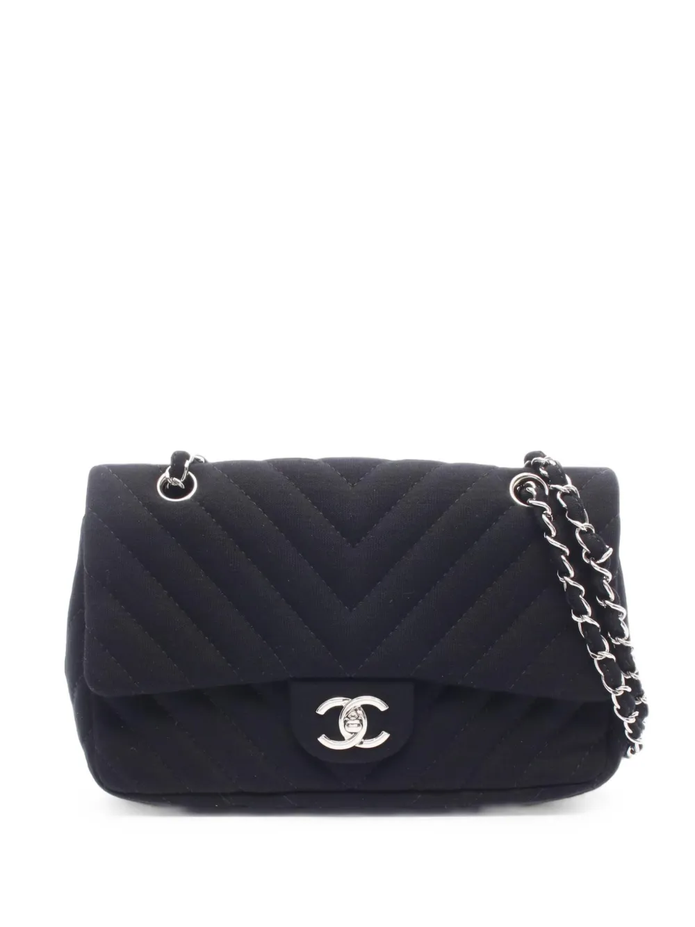 CHANEL Pre-Owned 2009-2010 Chevron V-stitch chain shoulder bag - Nero