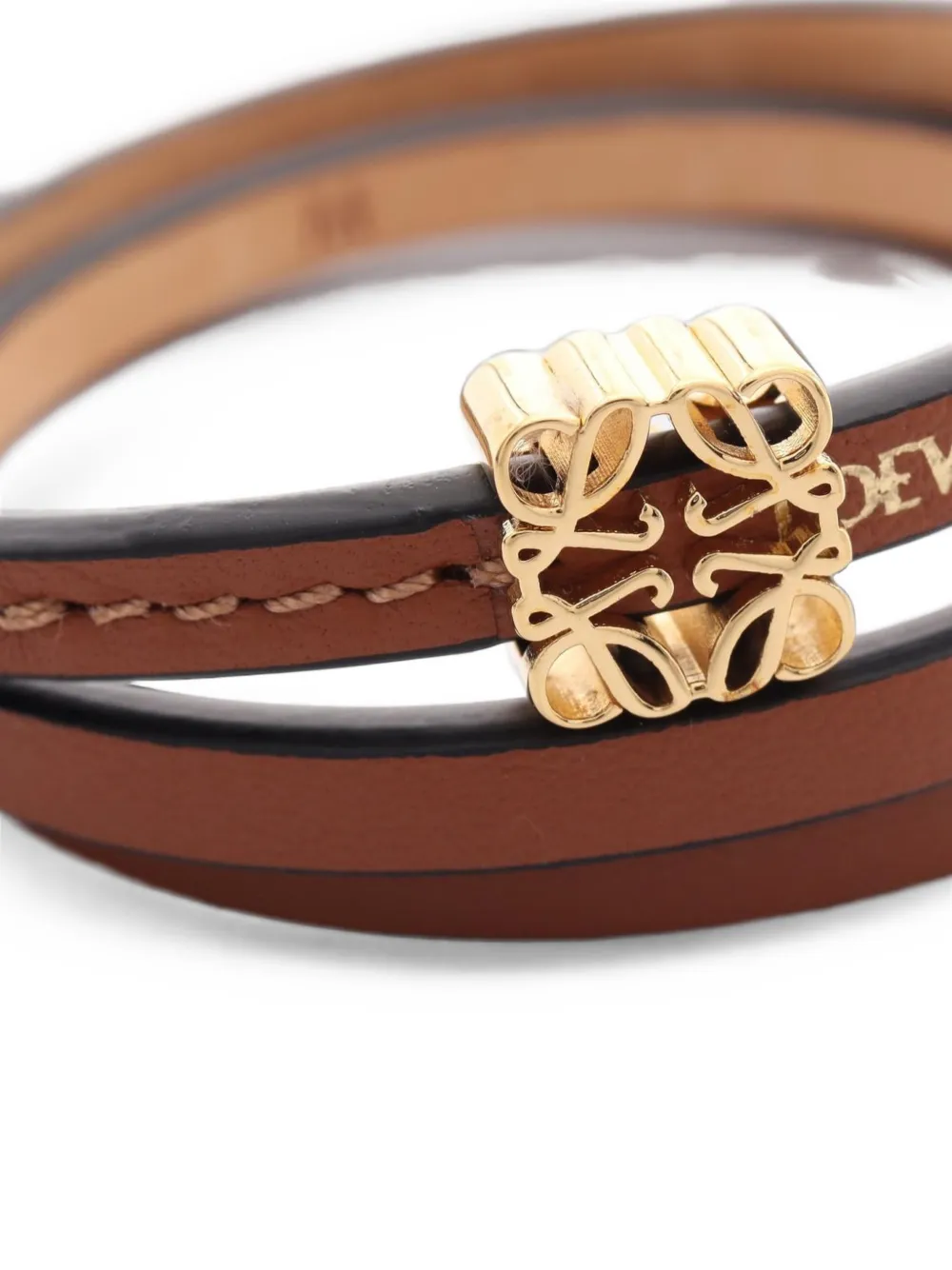 Loewe Pre-owned 2010s Anagram Twist Bangle Bracelet in Brown, view 5