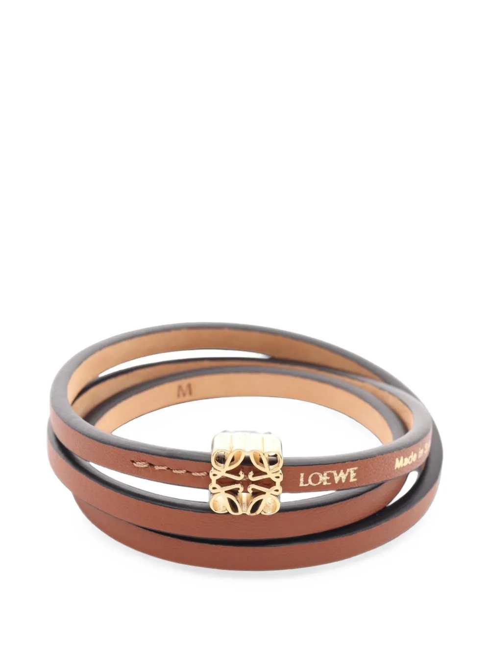 Loewe Pre-Owned bracelet jonc Anagram (années 2010) - Marron Loewe Pre-Owned bracelet jonc Anagram (années 2010) - Marron