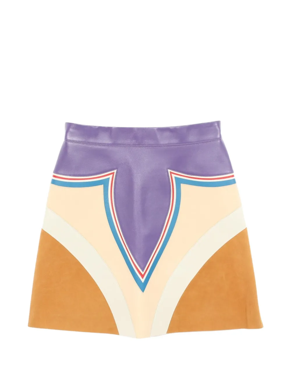 Louis Vuitton Pre-Owned 2010s suede-panelled leather skirt - Violet Louis Vuitton Pre-Owned 2010s suede-panelled leather skirt - Violet