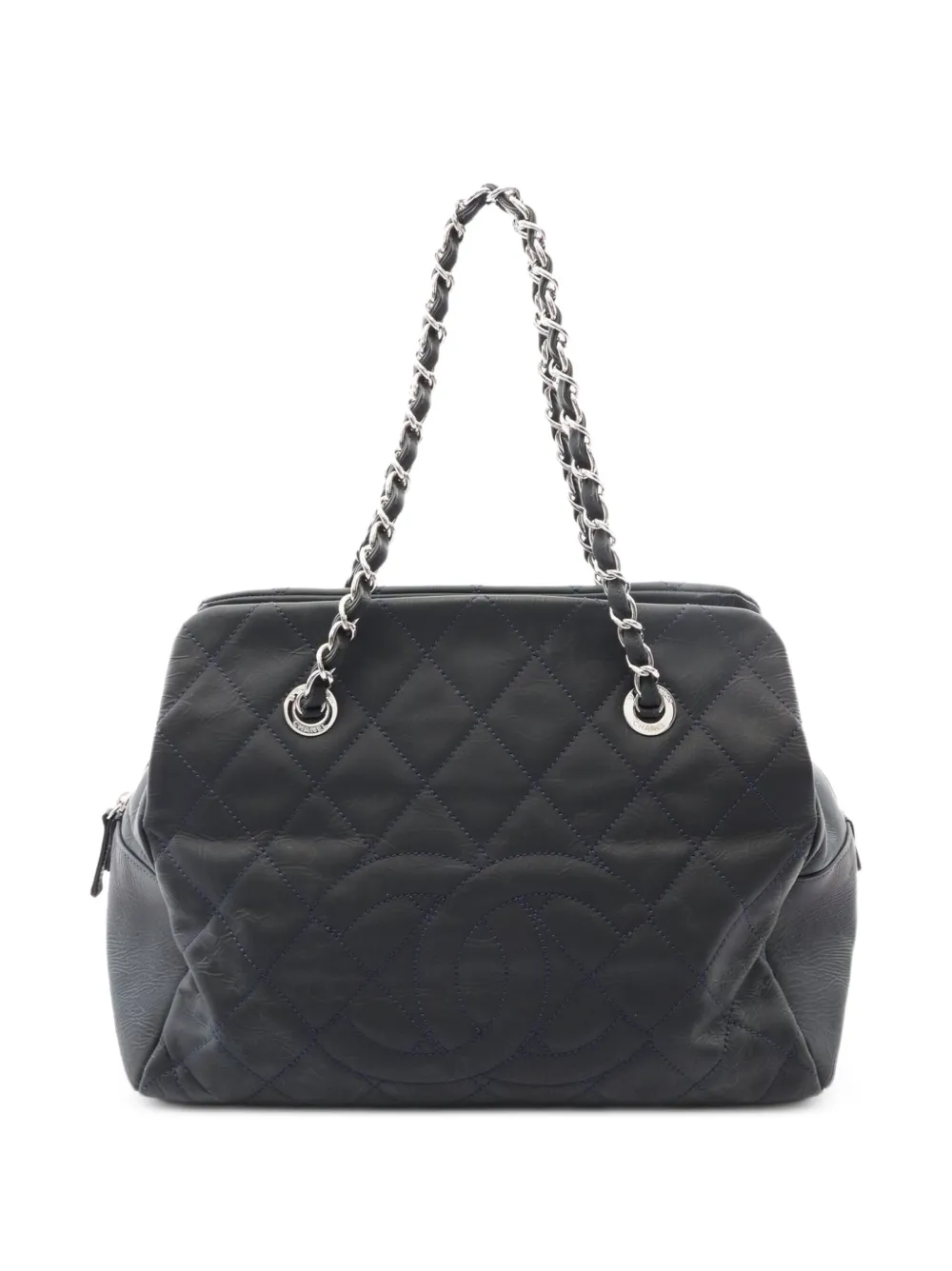 CHANEL Pre-Owned 2010-2011 Matelassé chain tote bag - Blau