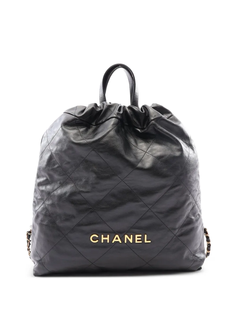 CHANEL Pre-Owned 2022 large Chanel quilted leather backpack - Black