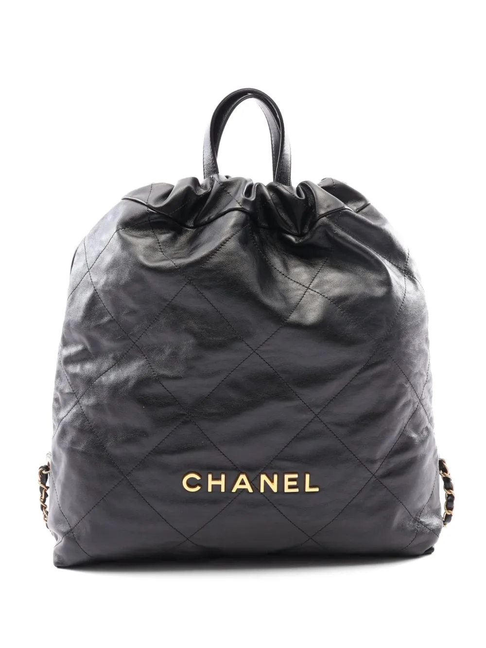 CHANEL Pre-Owned 2022 large Chanel quilted leather backpack - Nero
