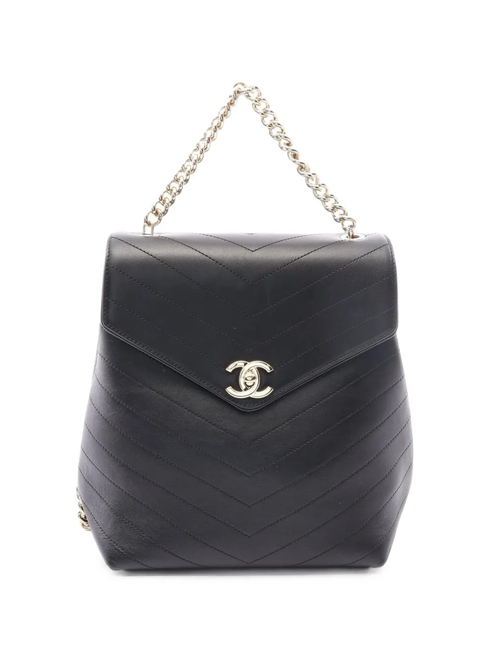 CHANEL Pre-Owned 2018-2019 V-stitch leather backpack - Nero