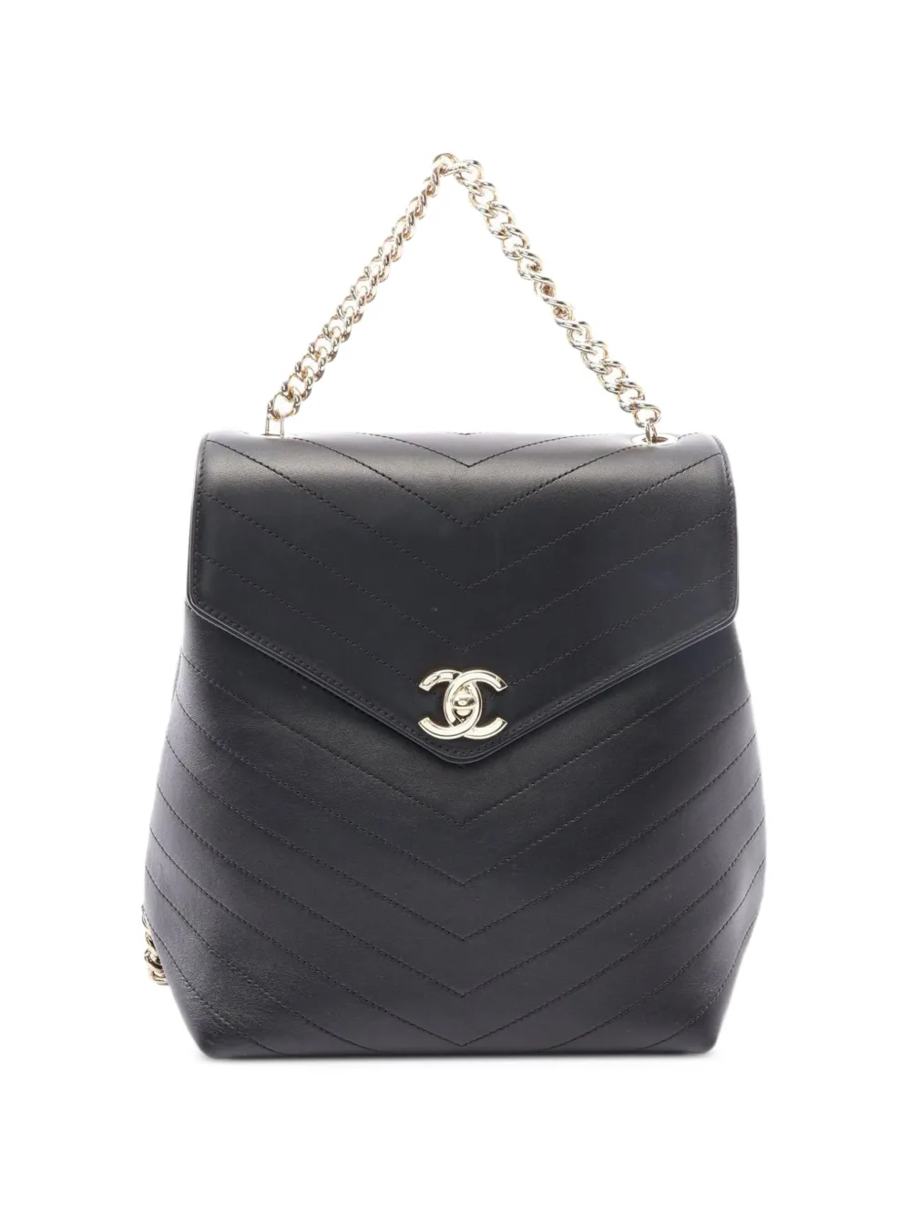 CHANEL Pre-Owned 2018-2019 V-stitch leather backpack - Black