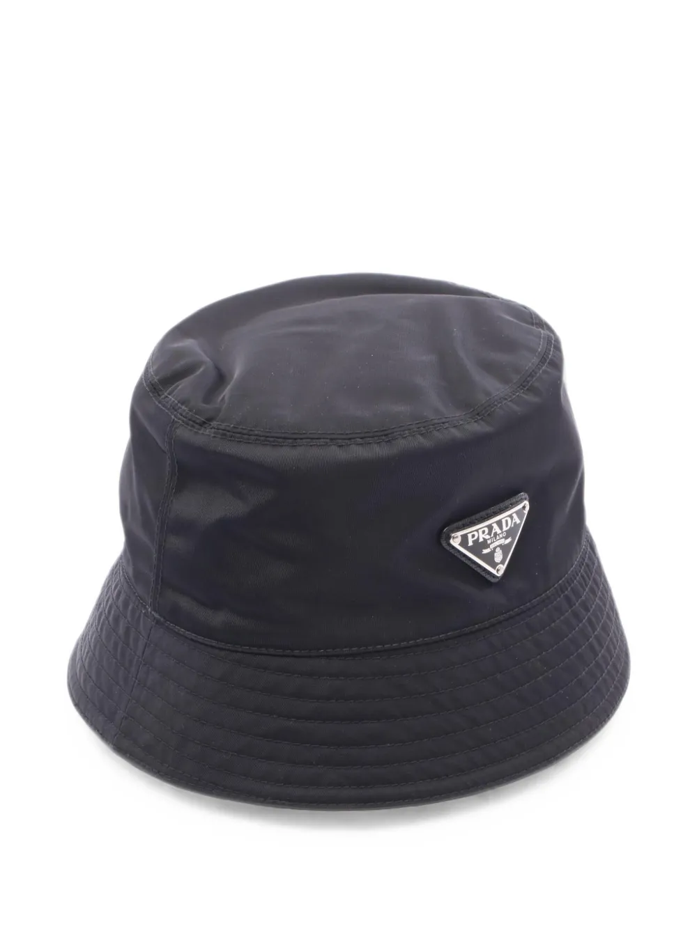 Prada Pre-Owned 2010s Re-Nylon logo plate bucket hat - Schwarz