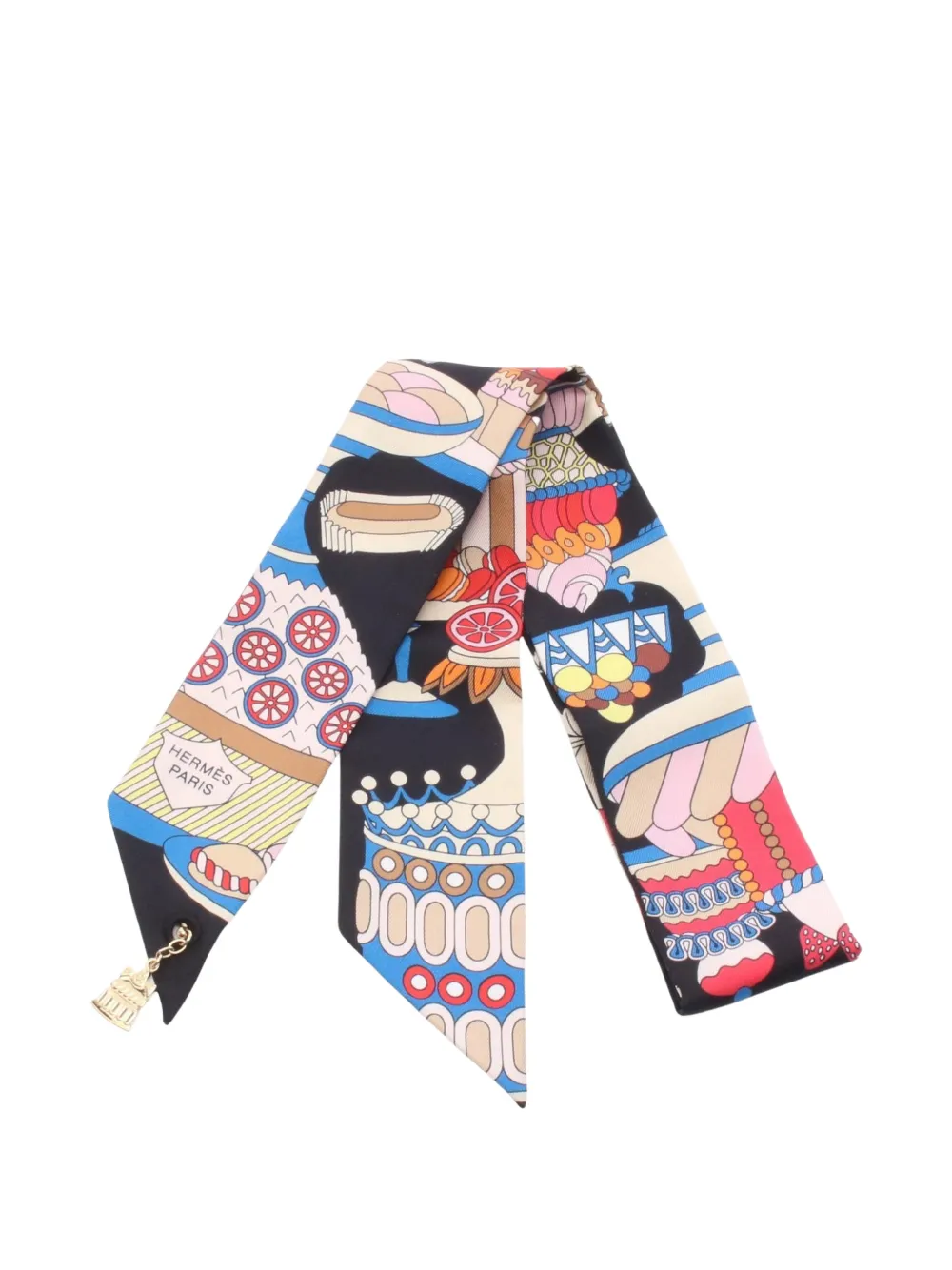 Hermès Pre-Owned 2010s La Patisserie Francaise charm scarf - Schwarz