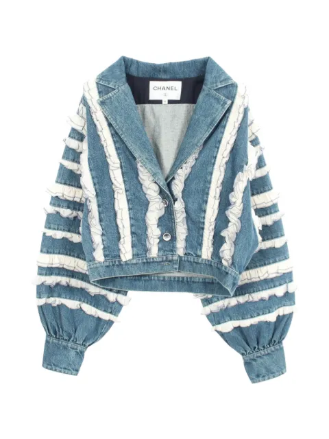 CHANEL Pre-Owned 1986-1988 frill denim jacket