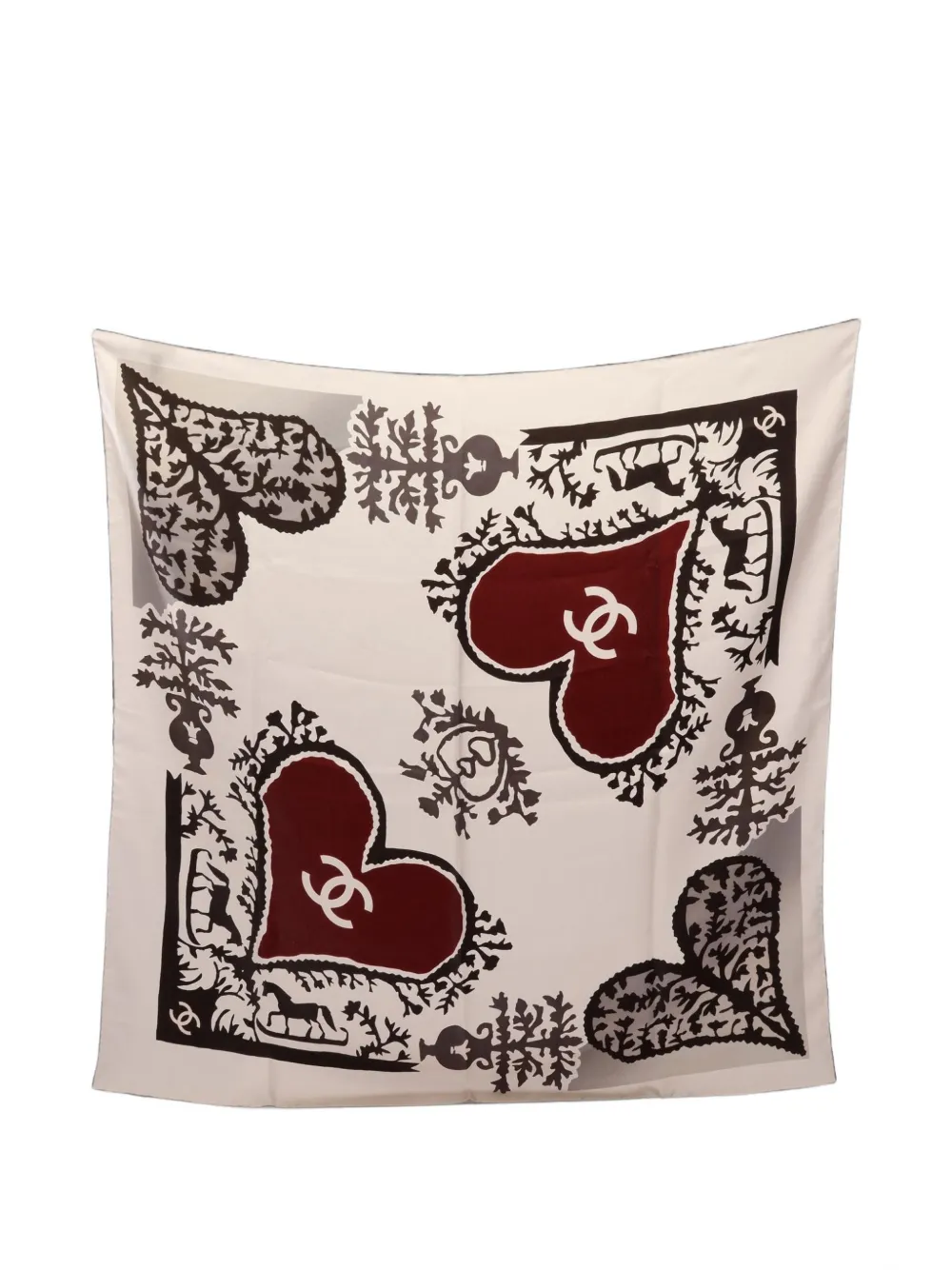 CHANEL Pre-Owned 1986-1988 Coco Mark heart-motif scarf - Toni neutri