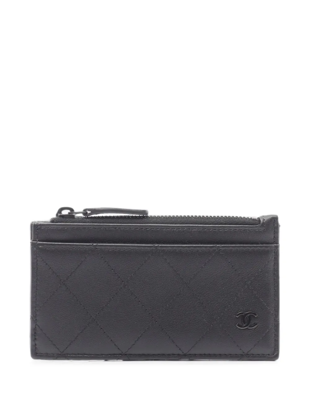 CHANEL Pre-Owned matelassé card case coin purse - Nero