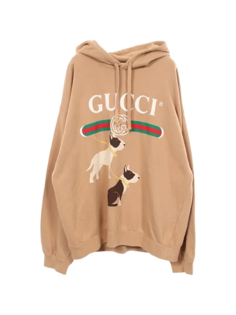Gucci Pre-Owned hoodie con motivo de perro y logo estampado 2010