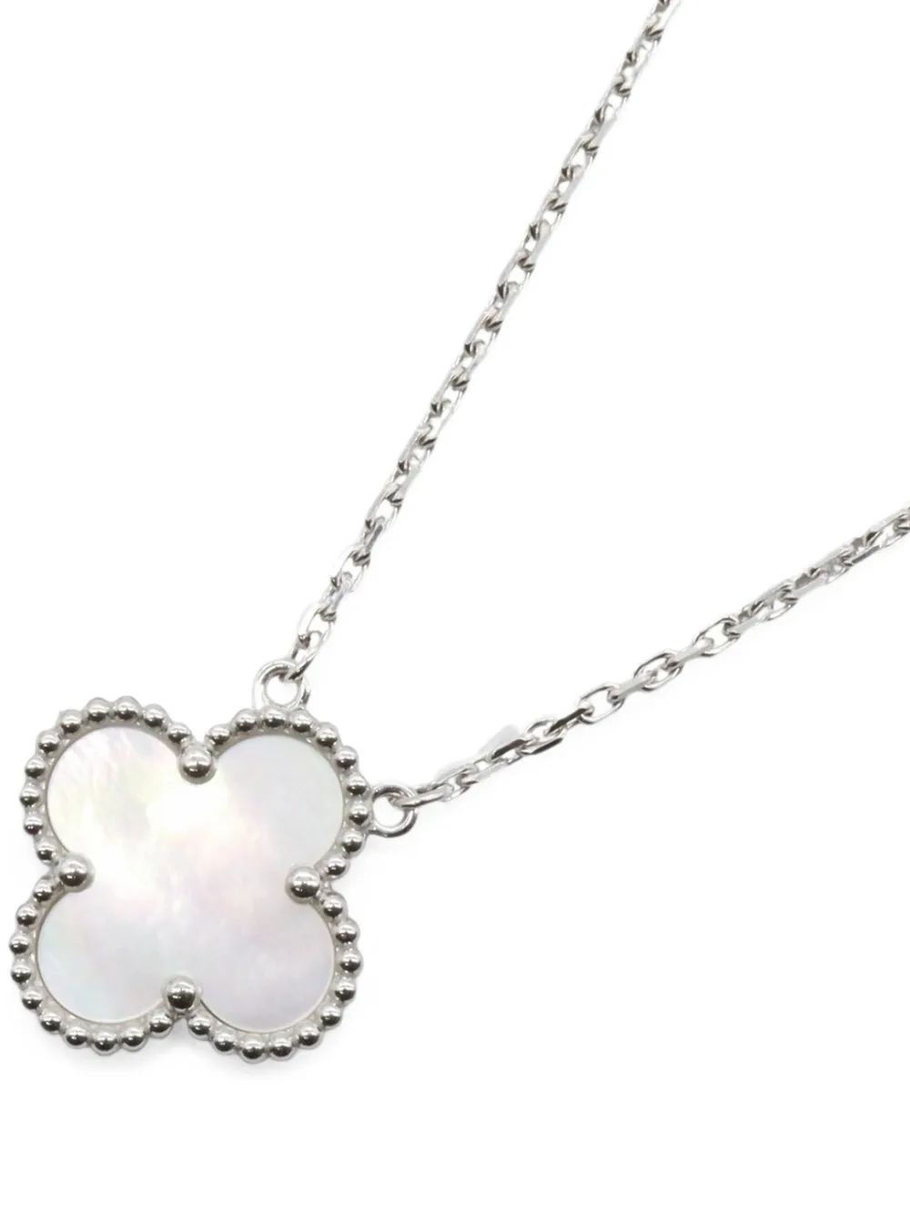 Van Cleef & Arpels Pre-owned 2010s Vintage Alhambra Mother-of-pearl Necklace in Silver, view 2