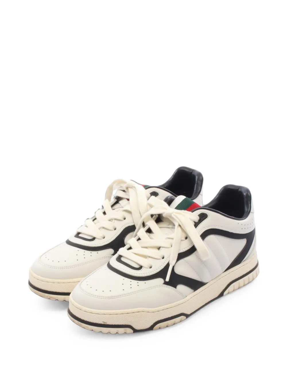 Gucci Pre-Owned 2010s Re-Web leather sneakers - Weiß
