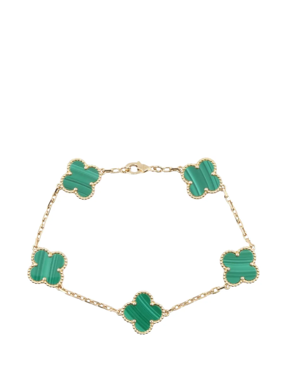 Van Cleef & Arpels Pre-Owned 2010s Vintage Alhambra malachite bracelet - Oro